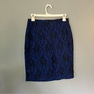 Forever 21 Black and Blue Pencil Skirt Knee-Length